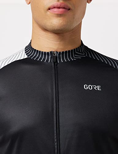 GORE WEAR C5 Maillot de manga corta para hombre, S, negro/blanco