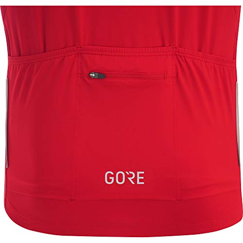 GORE WEAR C5 Maillot de manga corta para hombre, S, rojo/blanco