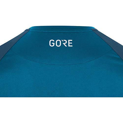 GORE WEAR Camiseta de manga corta Devotion para hombre, M, Azul cobalto/Gris turquesa