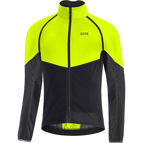 GORE WEAR Chaqueta de ciclismo Phantom para hombre, GORE-TEX INFINIUM, L, Amarillo neón/Negro