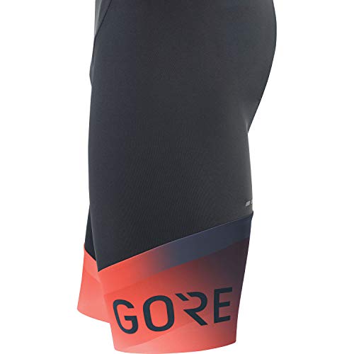 GORE WEAR Culote corto Ardent Fade para hombre, Con badana, XXL, Negro/Rojo fuego