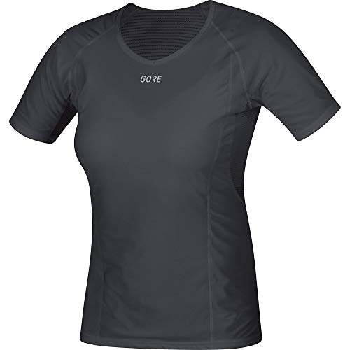 GORE WEAR M Camiseta interior de manga corta para mujer GORE WINDSTOPPER, 34, Negro