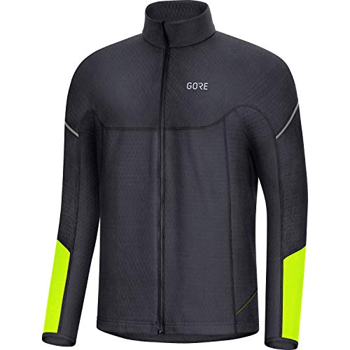 GORE WEAR M Thermo Camiseta de Manga Larga para Hombre, XL, Negro/Amarillo neón