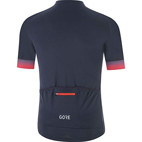 GORE WEAR Maillot de manga corta Cancellara para hombre, M, Azul marino/Rojo