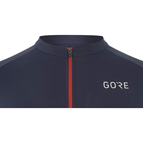 GORE WEAR Maillot de manga corta Cancellara para hombre, M, Azul marino/Rojo