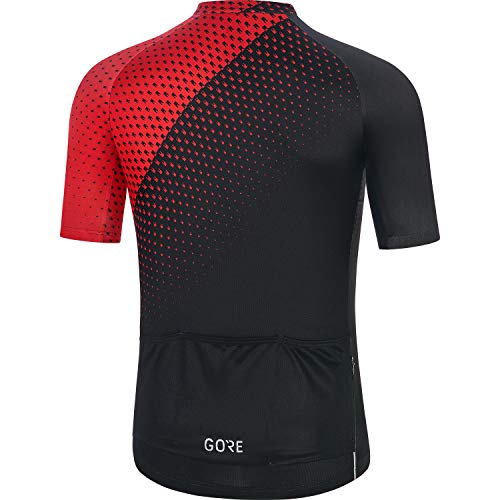 GORE WEAR Maillot de manga corta Flash para hombre, M, Negro/Rojo