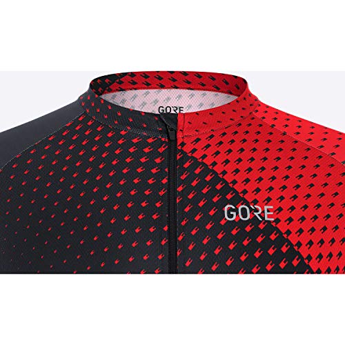 GORE WEAR Maillot de manga corta Flash para hombre, M, Negro/Rojo