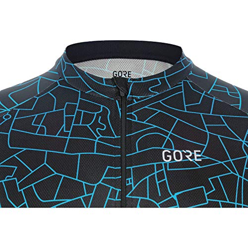 GORE WEAR Maillot de manga corta Gotham para hombre, XXL, Negro/Azul cobalto