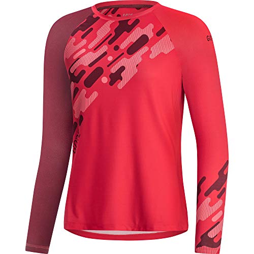 Gore Wear Maillot m/l C5 Mj Trail, Maillot manga larga, para Mujer, Rosa (Hibiscus Pink/Chestnut Red), 40