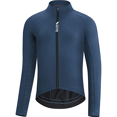 GORE WEAR Maillot térmico de ciclismo para hombre, C5, M, Azul marino/Azul oscuro