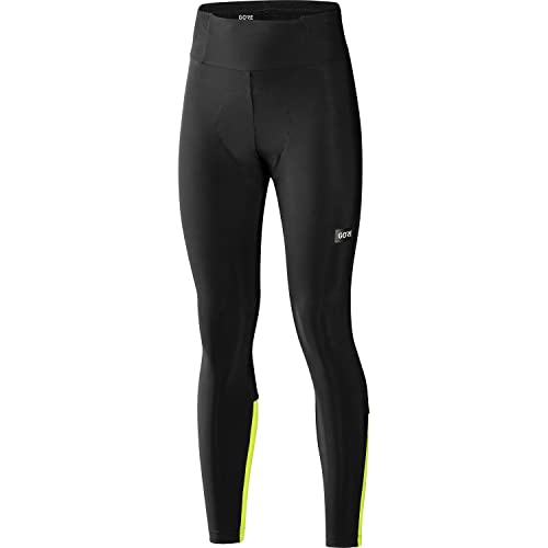 GORE WEAR Progress Thermo Tights+ para mujer, Tejidos Seleccionados GORE , 40, Negro/Neon Yellow (Amarillo neón)