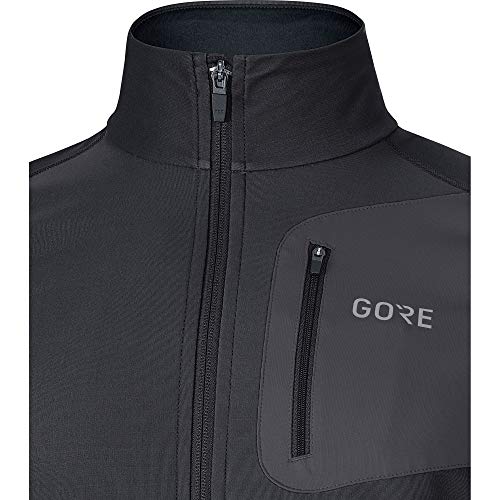 GORE WEAR R3 Camiseta de hombre Partial GORE WINDSTOPPER, S, Negro/Gris