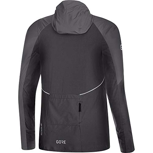 GORE WEAR R7 Chaqueta con capucha de mujer para running Partial GORE-TEX INFINIUM, 38, Black/Terra Grey