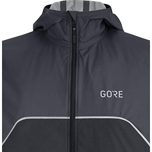 GORE WEAR R7 Chaqueta con capucha de mujer para running Partial GORE-TEX INFINIUM, 38, Black/Terra Grey