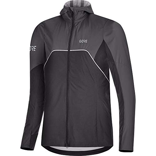 GORE WEAR R7 Chaqueta con capucha de mujer para running Partial GORE-TEX INFINIUM, 38, Black/Terra Grey