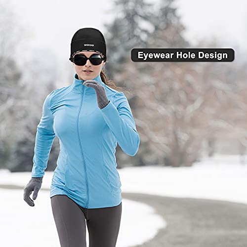 Gorro Ciclismo, Gorro Ciclismo Bajo Casco, Forro a Prueba de Viento Gorro Running Invierno para Hombre, Gorros Deporte al Aire Libre Térmico de Ciclistas, Apto para Cascos, Moto, Esquí, Correr (L)