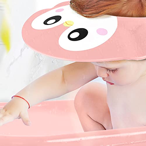 Gorro de Ducha Bebé,Gorra Ducha Ajustable Visera Baño para Niños Pequeños,Visera Baño Bebé Con Orejeras,Protege Los ojos y las orejas para Niños,Lindo Gorro de Baño para Bebé forma de Pingüino C1