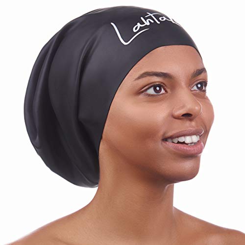 Gorro de Natación Extra Grande XL - Gorro de Ducha - Diseñado para Cabellos Largos, Rizados, Extensiones Capilares, Rastas, Trenzas y Afros - Hombre y Mujer - Silicona Premium