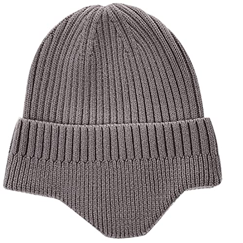 Gorro Hombre Invierno Gorras de Running para Hombres y Mujer Ropa para el Frio Extremo, Negro+Gris