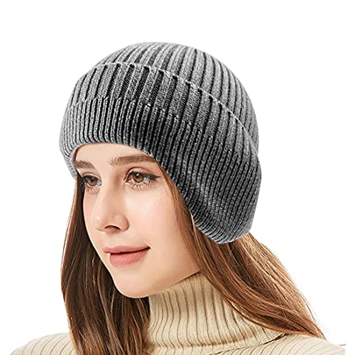 Gorro Hombre Invierno Gorras de Running para Hombres y Mujer Ropa para el Frio Extremo, Negro+Gris