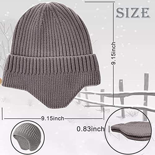 Gorro Hombre Invierno Gorras de Running para Hombres y Mujer Ropa para el Frio Extremo, Negro+Gris