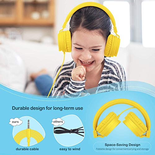 Gorsun® Auriculares para Niños,Plegable Cómodos Auriculares Niños con Seguro Material,Auriculares Infantiles con Ligera Diadema,Estéreo Cerrados Cascos para Niños -Azul