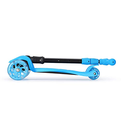 GOSFUN Patinete 3 Ruedas con LED Luces,Diseño Scooter Plegable para Niños de 3 a 12 Años,Alturas Ajustables 64-69-76-83 CM