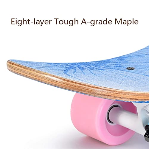 Gota de longboard de 46 pulgadas a través del monopatín completo 8 capas de madera de arce Patines de skate Deck Tableros largos Skateboards for niños adultos, principiantes, niños, niñas, adolescente