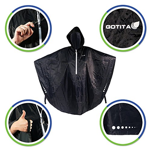 GOTITA – Poncho Impermeable para Silla de Ruedas – Chubasquero Universal – Capa de Lluvia para Silla de Ruedas fácil de Usar. Poncho de diseño Italiano (Azul Marino)