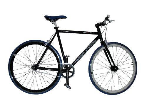 GOTTY Bicicleta Fixie FX-40, Cuadro Fixie Acero 28", Llantas Doble Pared, piñon Fijo, Bielas de Aluminio, tija de sillín de Aluminio, Color Negro