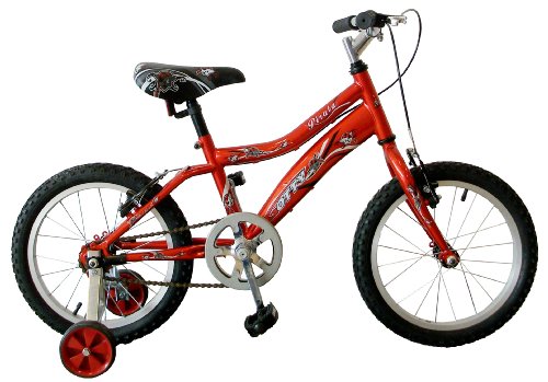 GOTTY Bicicleta Infantil para niño de Entre 4 y 6 años Pirata, con ruedines, Color Rojo
