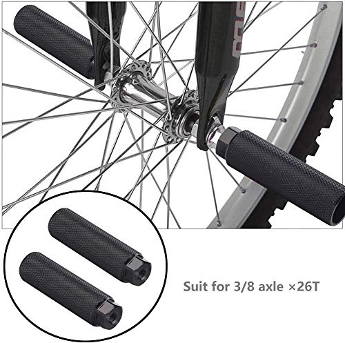 gotyou 2 Pieza Clavijas de Bicicleta, Clavijas para Pedales Antideslizantes de aleación de Aluminio, Pedal de Bicicleta Apto para Ejes Delanteros o Traseros, Adecuado para Ejes de 9mm, Negro