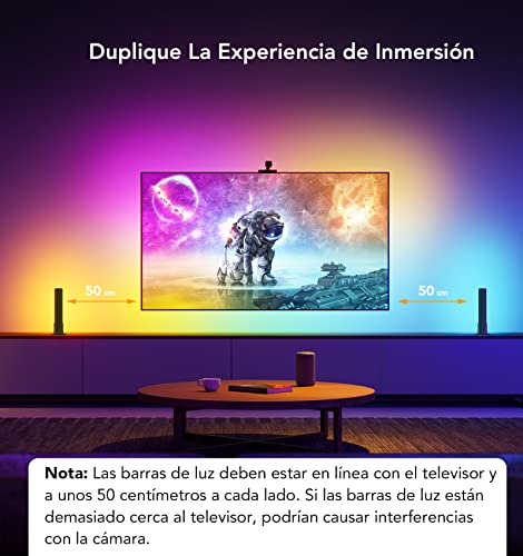 Govee Immersion Kit Alexa Tira LED con Barras de Luz, Tecnología RGBIC Fuciona con Alexa y Google Assistant Lámpara Moderna con Modo de Escena y Música para 55-65 Pulgadas TV, Cine y Habitación Gaming