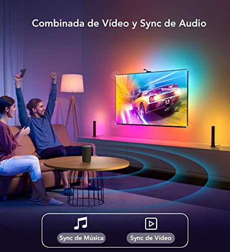 Govee Immersion Kit Alexa Tira LED con Barras de Luz, Tecnología RGBIC Fuciona con Alexa y Google Assistant Lámpara Moderna con Modo de Escena y Música para 55-65 Pulgadas TV, Cine y Habitación Gaming