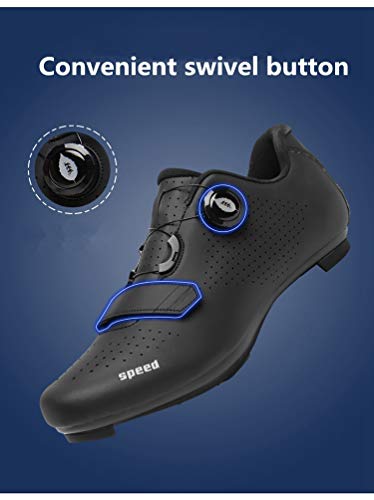 Govoland Bicicleta de montaña Deportes Ruta Ciclismo Zapatos Tacos Hombre Bicicleta de carretera Velocidad Zapatillas Racing Bicicletas de mujer SPD (40, Negro)