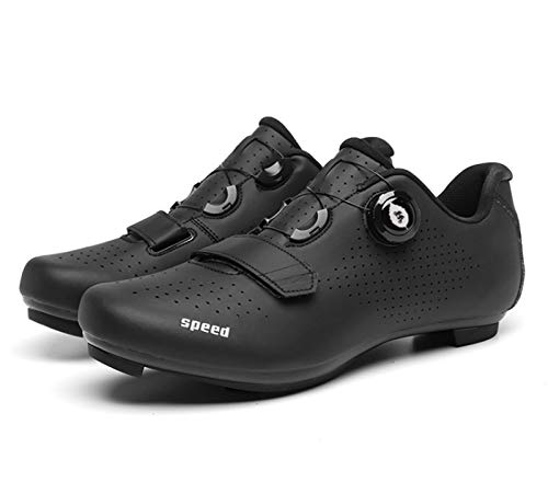 Govoland Bicicleta de montaña Deportes Ruta Ciclismo Zapatos Tacos Hombre Bicicleta de carretera Velocidad Zapatillas Racing Bicicletas de mujer SPD (40, Negro)