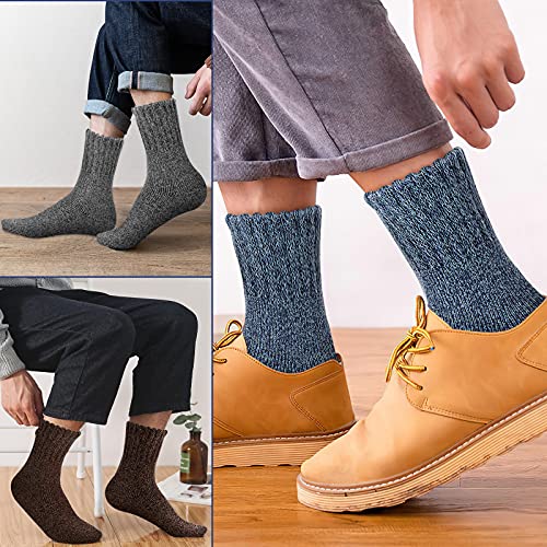 Gozlu Calcetines Termicos Hombres, 5 Pares Calcetines Lana Gruesos para Casa, Trekking, Esquí Calcetines Invierno - Confort de Cálidos