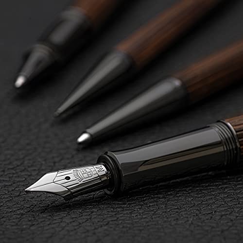 Graf von Faber-Castell 145740 Classic Macassar - Pluma estilográfica (ancho de trazo M)