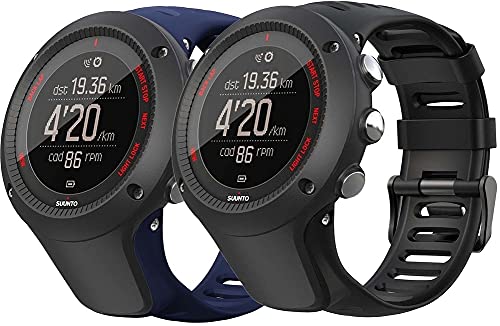 Gransho Correa de Reloj Compatible con Suunto Ambit3 Peak/Ambit 2 / Ambit 1, Blando Silicona Narrow Delgada Deporte Reemplazo Pulsera (Pattern 1+Pattern 7)