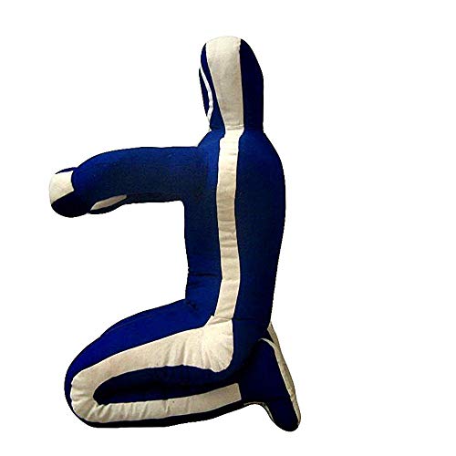 Grappling Dummy ROX Fit MMA Realista Judo Punching Bag Grappling Dummy – Posición sentada – manos delanteras azul blanco (4 pies (48 pulgadas) – 120 cm)