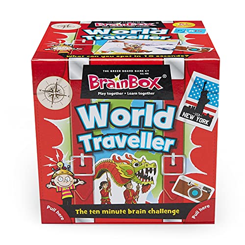 Green Board Games - GRE91037 - BrainBox - World Traveller - Juego de Cartas