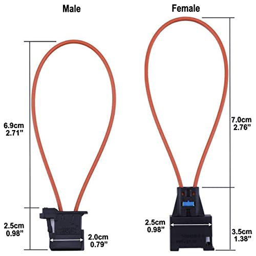 Greluma 2 Piezas MOST Adaptador de Cable Óptico de Fibra Óptica del Conector de Cable Óptico de Derivación y Herramienta de Diagnóstico de Adaptador macho para Automóvil