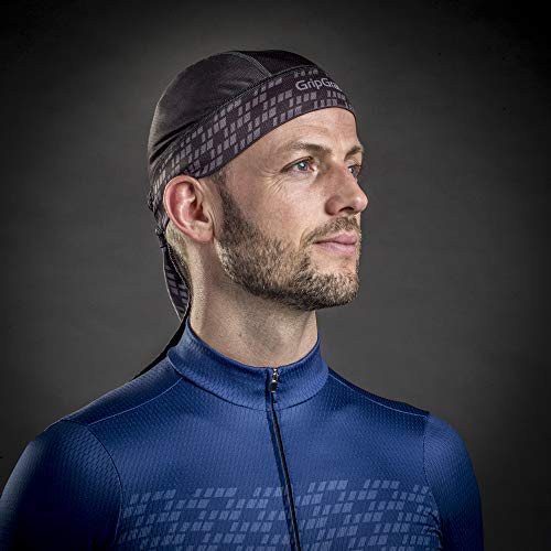 GripGrab Bandana Protección UV Sotocasco Gorra de Ciclismo Transpirable Pañuelo Sudor Cabeza en 8 Colores Calentadores Babeza, Adultos Unisex, Negro, Talla Única