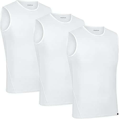 GripGrab Camiseta Interior Ciclismo Pack 1 Mangas de Rejilla Ropa Técnica Ciclista Transpirable, Adultos Unisex, Blanco-3 uds, XS