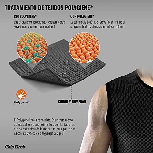 GripGrab Camiseta Interior Ciclismo Pack 1 o 3 uds Sin Mangas de Rejilla Ropa Técnica Ciclista Transpirable, Adultos Unisex, Negro-1 ud, M