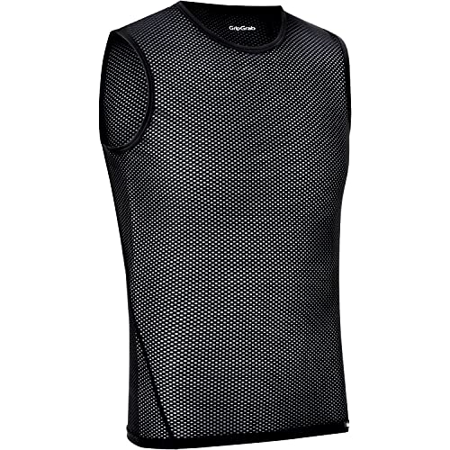 GripGrab Camiseta Interior Ciclismo Pack 1 o 3 uds Sin Mangas de Rejilla Ropa Técnica Ciclista Transpirable, Adultos Unisex, Negro-1 ud, M