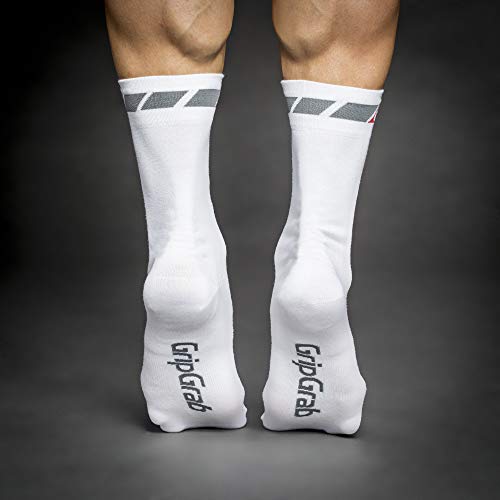 GripGrab Classic High Cut Long Breathable Summer Cycling Socks Tall Pro Racing-Style Road Mountain-Bike Cross Gravel Calcetines Ciclismo, Unisex-Adult, Blanco, M (41-44)