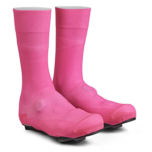 GripGrab Cubrezapatillas Flandrien Impermeables de Punto Ciclismo de Carretera Aislantes de Corte Alto Cubrebotas, Adultos Unisex, Rosa, XL (45/47)