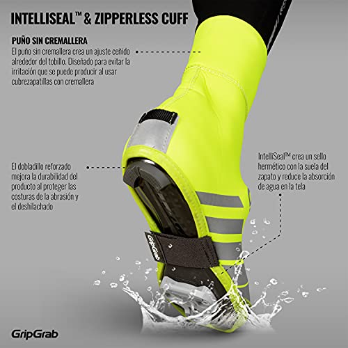 GripGrab Cubrezapatillas Racethermo Neopreno Impermeable Invierno Ciclismo Carretera Cubrebotas Cortaviento, Adultos Unisex, Amarillo Neón, 42/43 EU