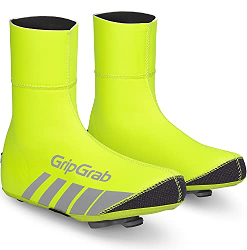 GripGrab Cubrezapatillas Racethermo Neopreno Impermeable Invierno Ciclismo Carretera Cubrebotas Cortaviento, Adultos Unisex, Amarillo Neón, 42/43 EU